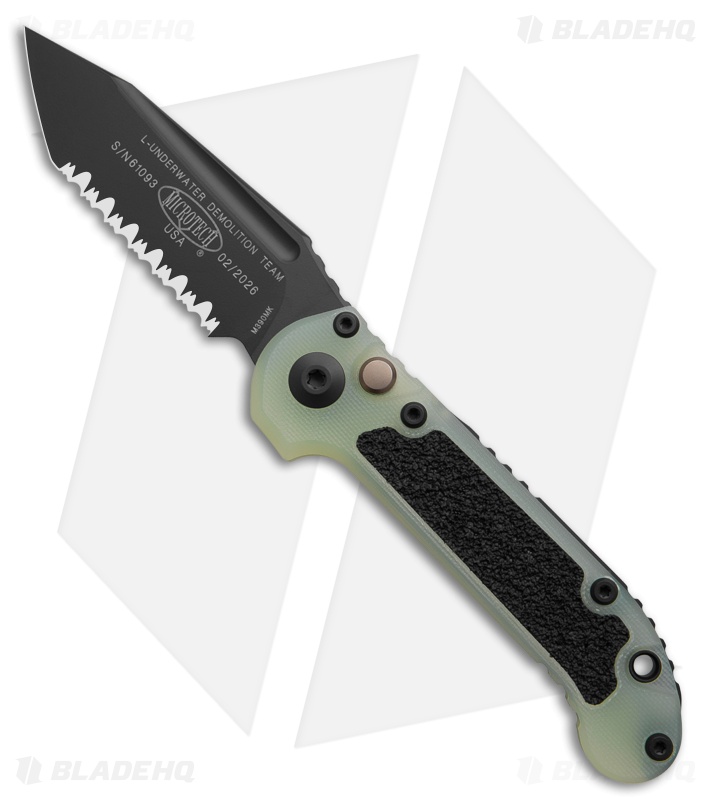 Microtech LUDT Gen III T/E Automatic Knife Jade G-10 (3.5" Black Serrated)