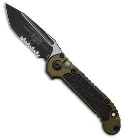 Microtech LUDT Gen III T/E Automatic Knife OD Green Aluminum (3.5" Black Serr)
