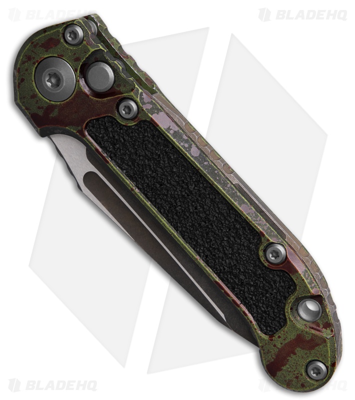 Microtech LUDT Gen III T/E Automatic Knife Outbreak Green/Red Al (3.5" SW)