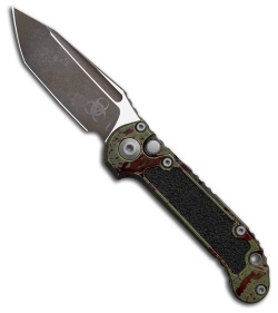Microtech LUDT Gen III T/E Automatic Knife Outbreak Green/Red Al (3.5" SW)