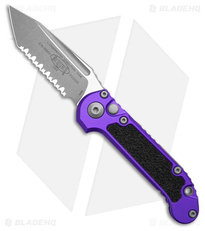 Microtech LUDT Gen III T/E Automatic Knife Purple Al (3.5" AP Full Serr)