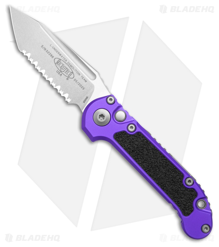 Microtech LUDT Gen III T/E Automatic Knife Purple Al (3.5" SW Full Serr)