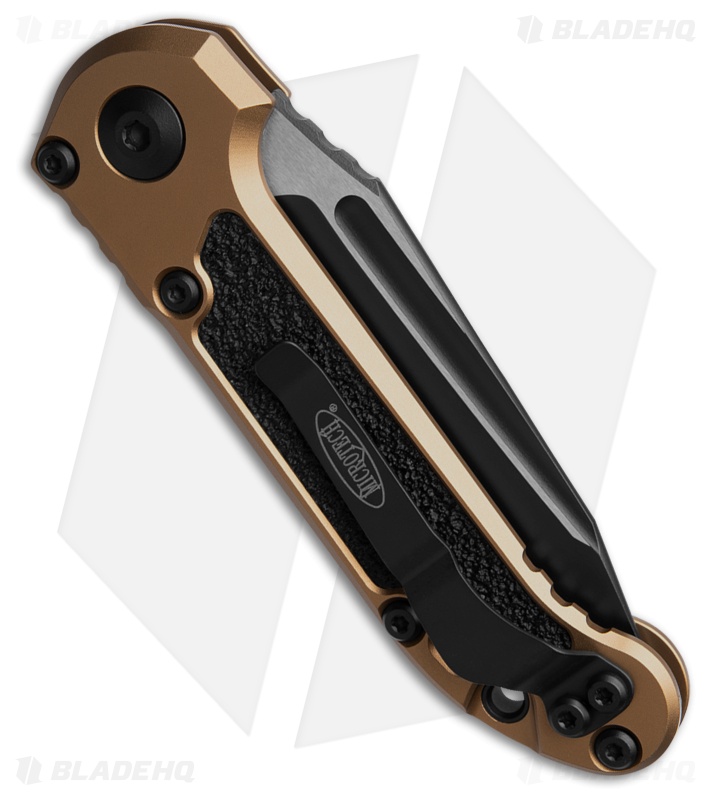 Microtech LUDT Gen III T/E Automatic Knife Tan Aluminum (3.5" Black Serr)