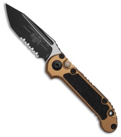Microtech LUDT Gen III T/E Automatic Knife Tan Aluminum (3.5" Black Serr)