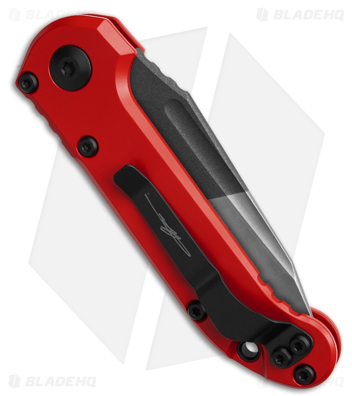 Microtech LUDT Journeyman Gen III T/E Auto Knife Red/Black Al (3.5" Two-Tone)
