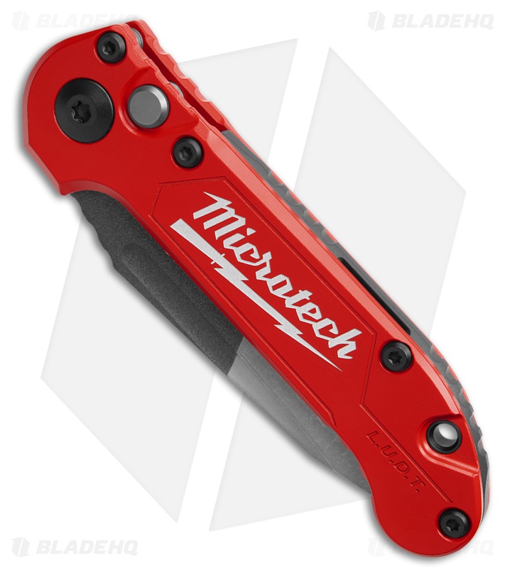 Microtech LUDT Journeyman Gen III T/E Auto Knife Red/Black Al (3.5" Two-Tone)