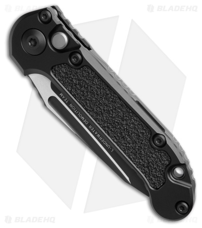 Microtech LUDT T/E Automatic Knife Black Al (3.5" Black Full Serr)