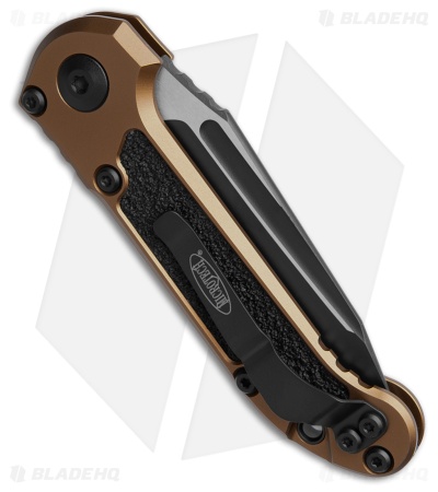 Microtech LUDT T/E Automatic Knife Tan Al (3.5" Black Full Serr)