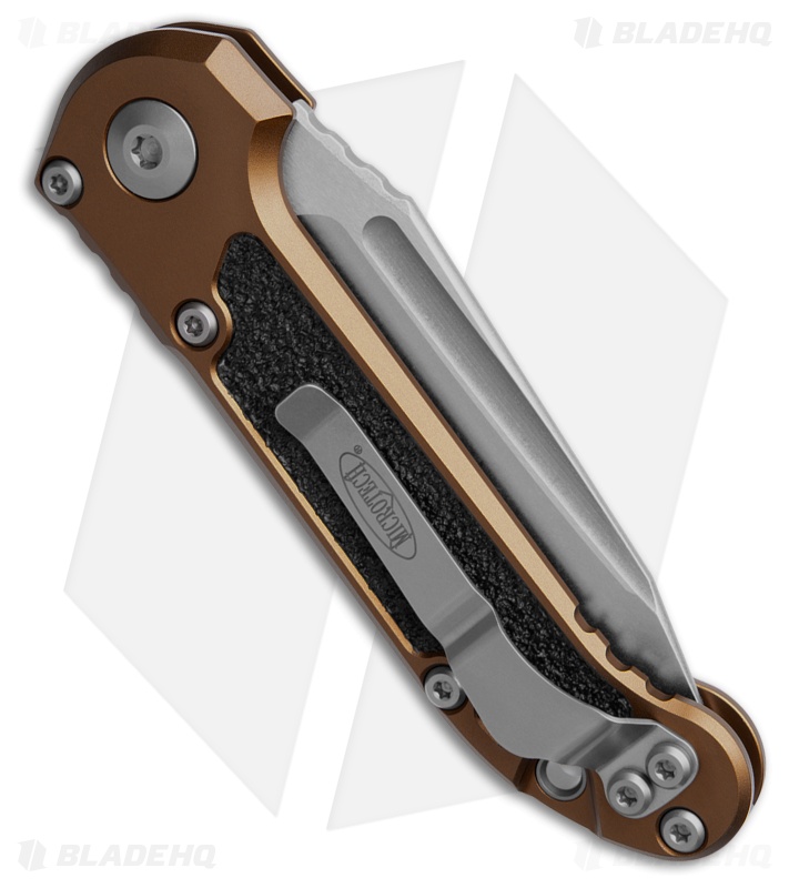 Microtech LUDT T/E Automatic Knife Tan Aluminum (3.5" Stonewash Serr)