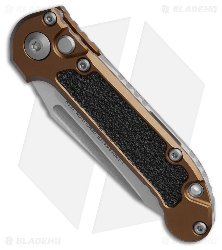 Microtech LUDT T/E Automatic Knife Tan Aluminum (3.5" Stonewash Serr)