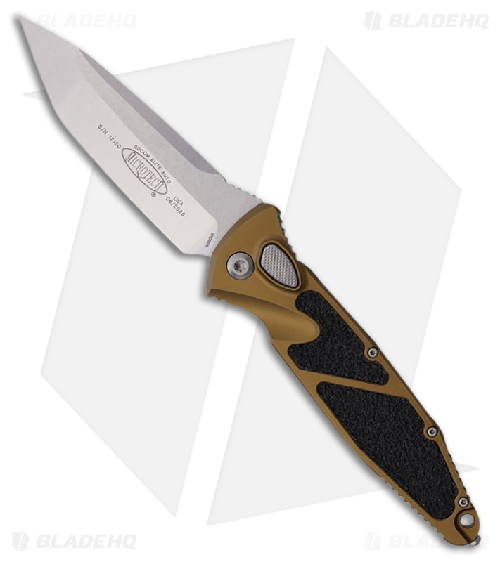Microtech Socom Elite T/E Automatic Knife Tan Aluminum (4" Stonewash)