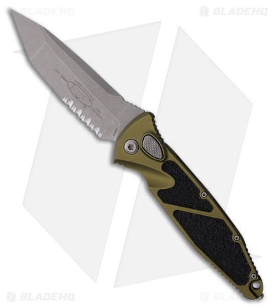 Microtech Socom Elite T/E Automatic Knife OD Green Aluminum (4" Apoc Serr)