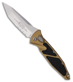 Microtech Socom Elite T/E Automatic Knife Tan Aluminum (4" Stonewash Serr)