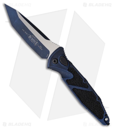 Microtech Socom Elite T/E Automatic Knife Weathered Blue Aluminum (4" Two-Tone)