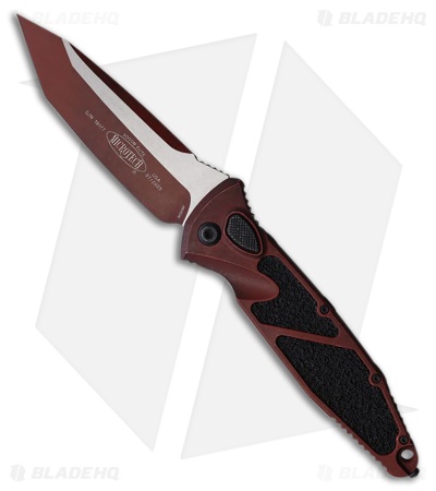 Microtech Socom Elite T/E Automatic Knife Weathered Crimson Al (4" Two-Tone)