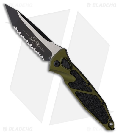 Microtech Socom Elite T/E Automatic Knife OD Green Aluminum (4" Two-Tone FS)