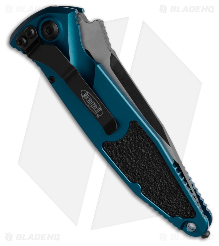 Microtech Socom Elite S/E Automatic Knife Blue Aluminum (4" Black Serr) 160A-2BL