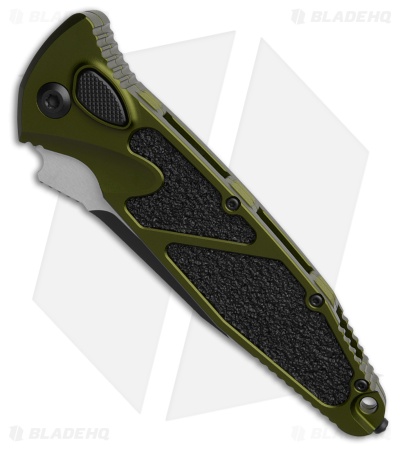 Microtech Socom Elite S/E Automatic Knife OD Green Aluminum (4" Two-Tone Serr)