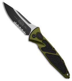 Microtech Socom Elite S/E Automatic Knife OD Green Aluminum (4" Two-Tone Serr)