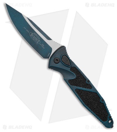 Microtech Socom Elite S/E Automatic Knife Weathered Blue Aluminum (4" Two-Tone)