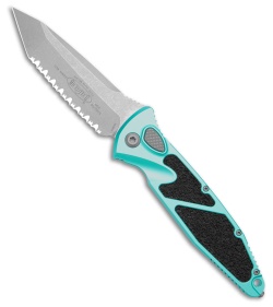 Microtech Socom Elite T/E Auto Knife Turquoise (4" SW Full Serr) 161A-12TQ