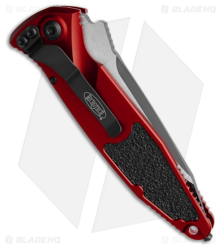 Microtech Socom Elite T/E Automatic Knife Red Al (4" Black Full Serr) 161A-3RD