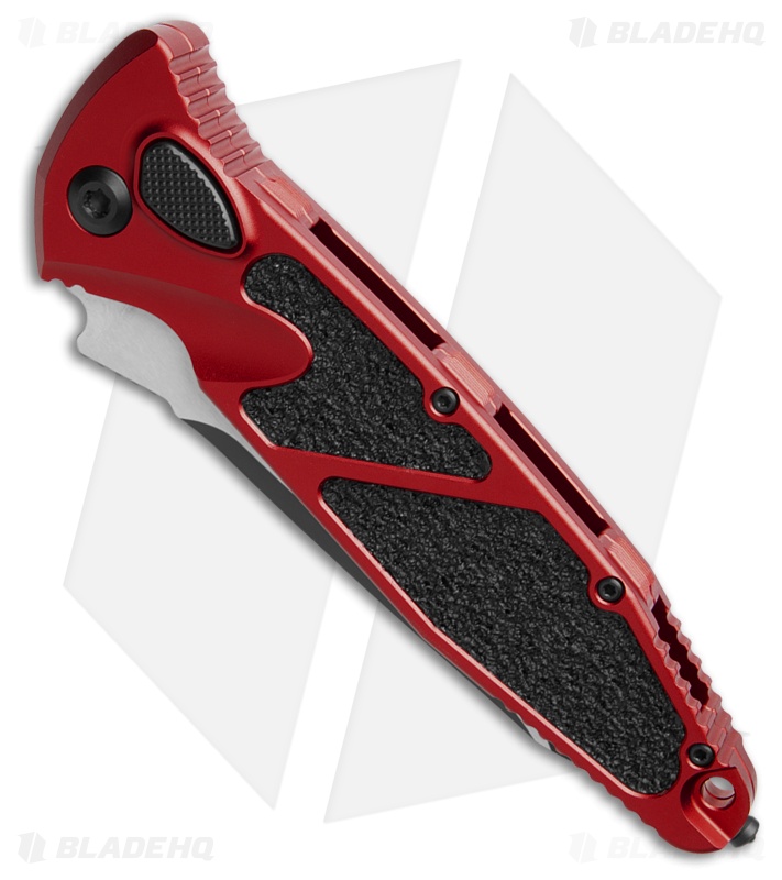Microtech Socom Elite T/E Automatic Knife Red Aluminum (4" Black Serr) 161A-2RD