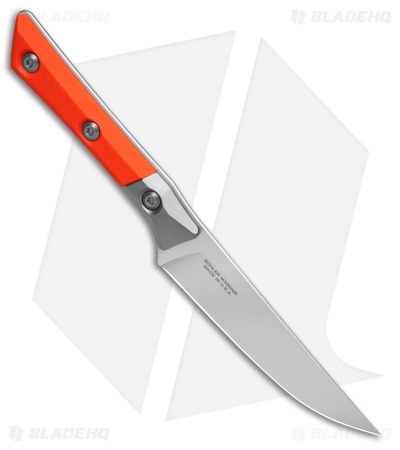 4.5 Steak Knife  Set Stonewash Standard Titanium Bolster Ember G-10