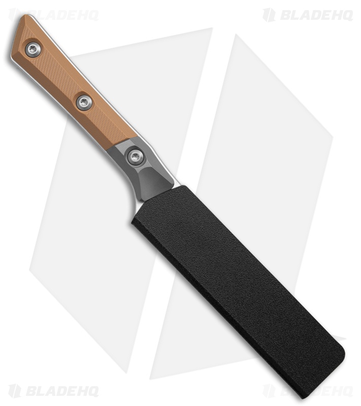 4.5 Steak Knife Set Stonewash Standard Titanium Bolster Coyote Tan G-10