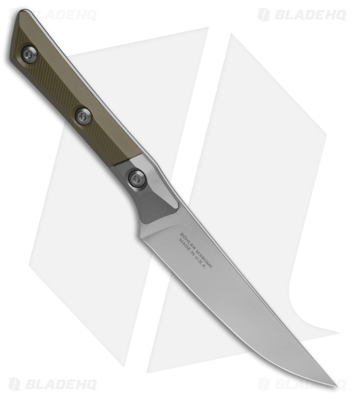 4.5 Steak Knife Set Stonewash Standard Titanium Bolster OD Green G-10