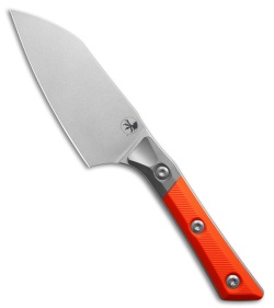 4.2" Santoku Knife Stonewash Standard Titanium Bolster Ember G-10