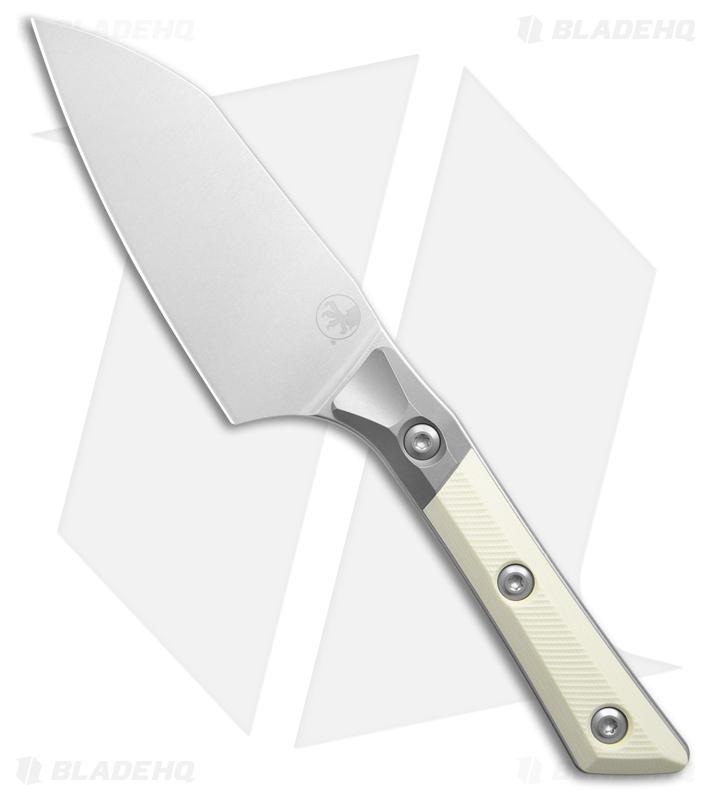 4.2" Santoku Knife Stonewash Standard Titanium Bolster Ivory G-10
