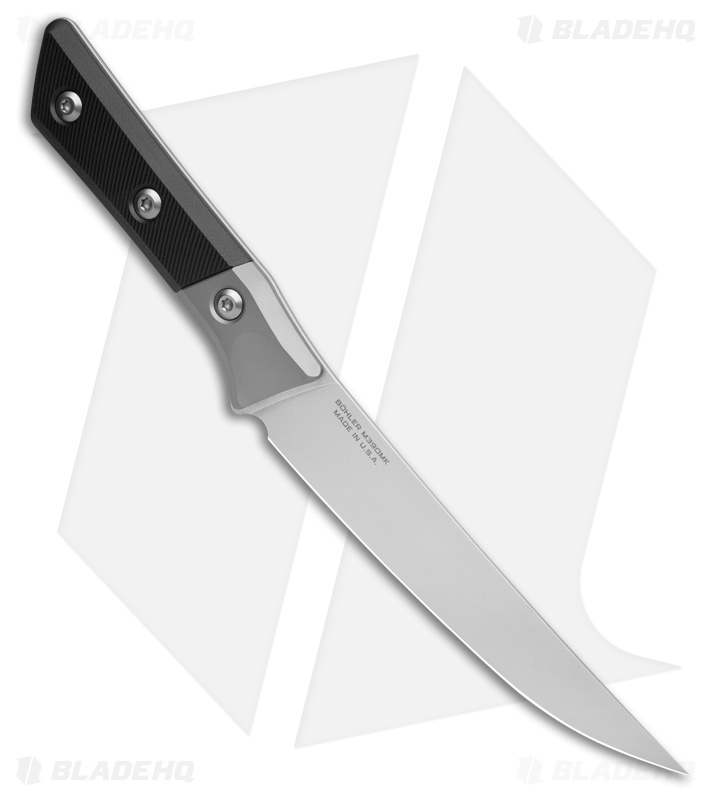 Microtech Boning Fixed Blade Kitchen Knife Black G-10/Ti Bolster (6.125" SW)