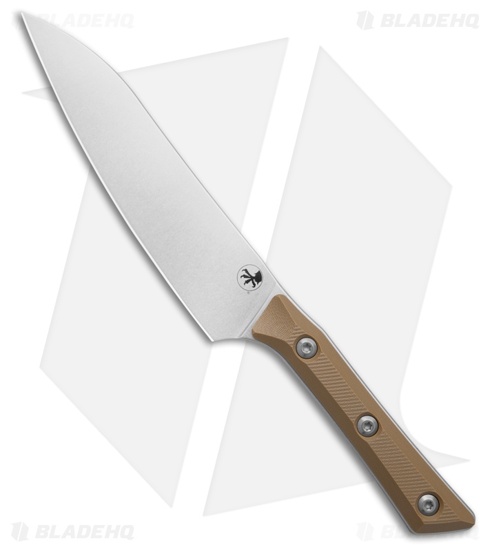 Microtech Utility Fixed Blade Kitchen Knife Coyote Tan G-10 (6" Stonewash)