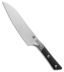 Microtech Utility Fixed Blade Kitchen Knife Black G-10/Ti Bolster (6" Stonewash)