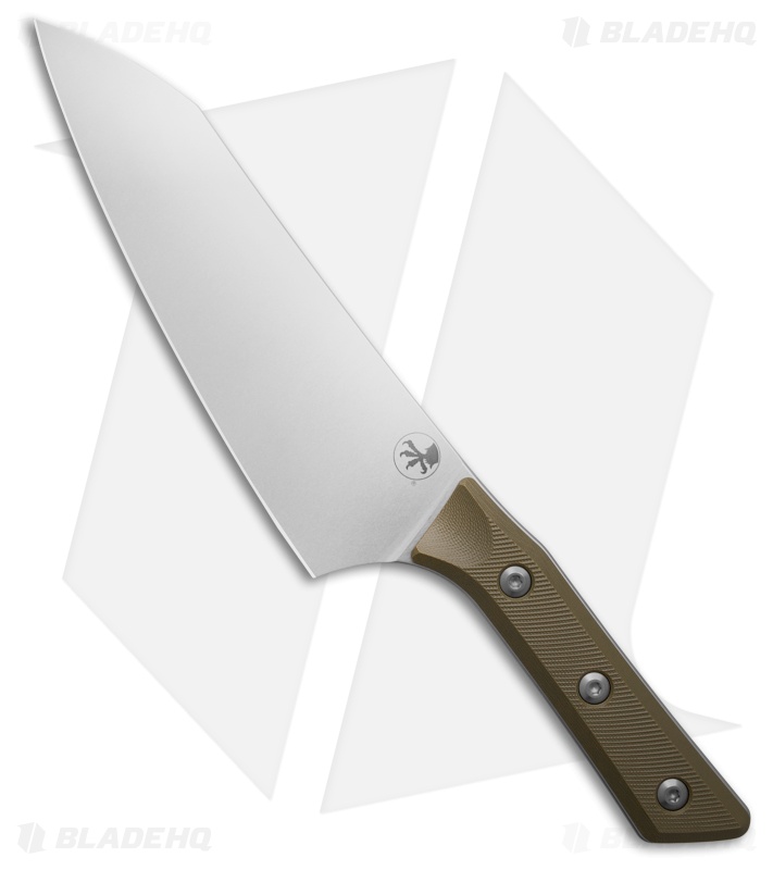 Microtech 8" Chef Fixed Blade Knife OD Green G-10 (8" Stonewash) 3000-10OD