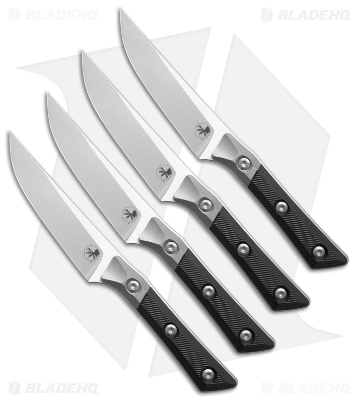 Microtech 4.5" Steak Knife Set Black G-10 (4.5" Stonewash)