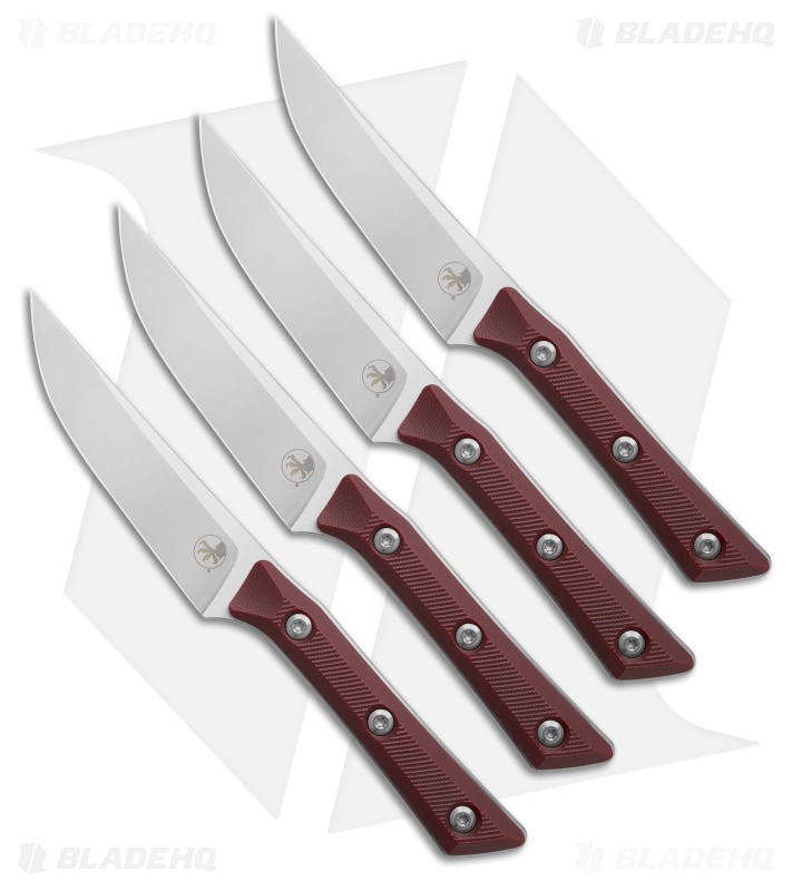 Microtech 4.5" Steak Knife Set Merlot G-10 (4.5" Stonewash)