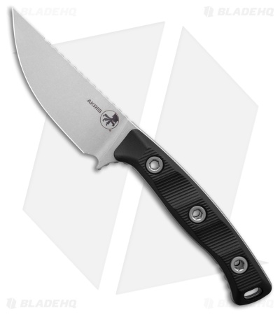 Microtech Akris Fixed Blade Knife Black G-10 (3.7" Stonewash M390MK)