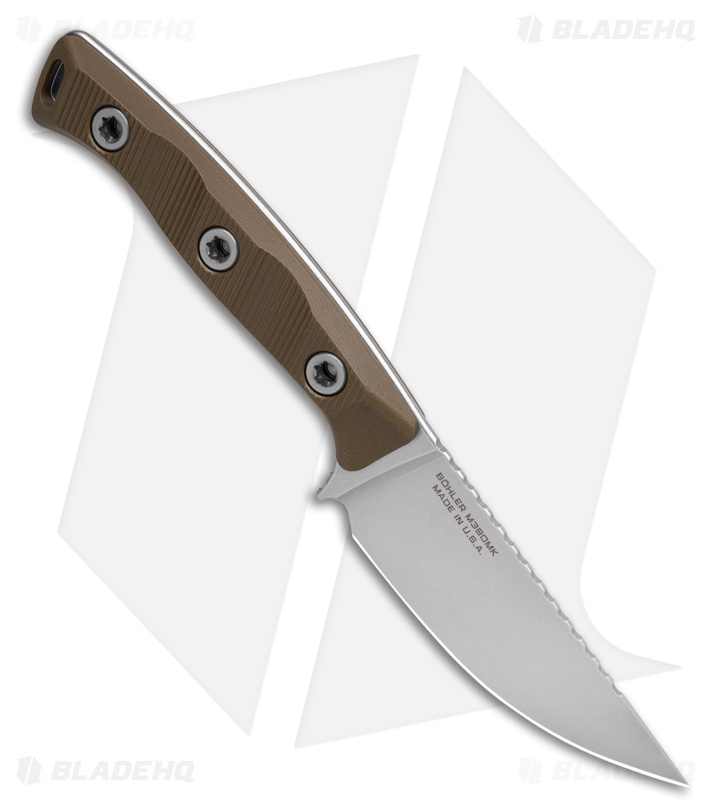 Microtech Akris Fixed Blade Knife Dark Earth G-10 (3.7" Stonewash M390MK)