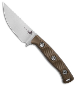 Microtech Akris Fixed Blade Knife Dark Earth G-10 (3.7" Stonewash M390MK)