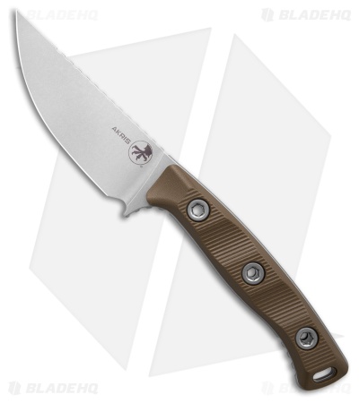 Microtech Akris Fixed Blade Knife Dark Earth G-10 (3.7" Stonewash M390MK)