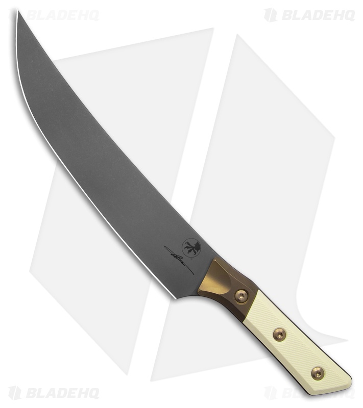 Microtech Butcher Knife Bead Blasted Bolster Ivory G-10 (10.25" DLC)