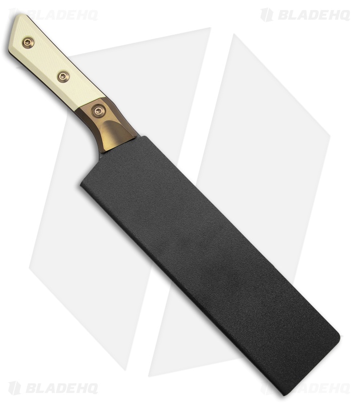 Microtech Fixed Blade Chef's Knife Ivory G-10 + Ti Bolsters (8" DLC M390MK)