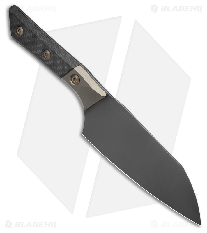 Microtech Santoku Fixed Blade Knife Black Carbon Fiber (6" Dark SW)