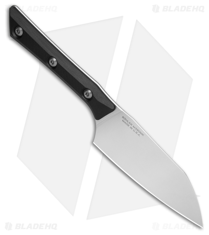 Microtech Santoku Fixed Blade Knife Black G10 (4.2" Stonewash)