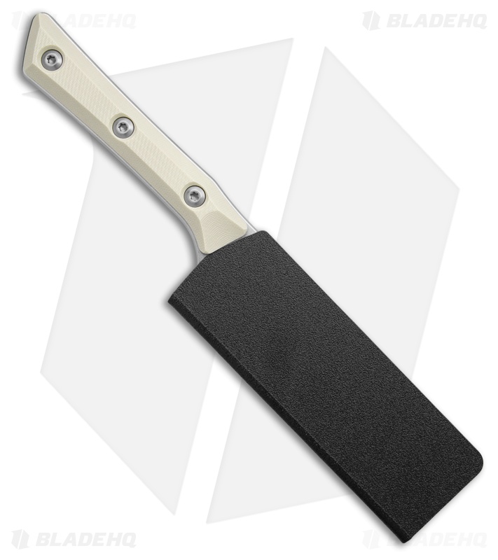 Microtech Santoku Fixed Blade Knife Ivory G10 (4.2" Stonewash)