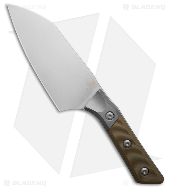 Microtech Santoku Fixed Blade Knife OD Green G-10 (6.00" Stonewash) 3200B-10OD