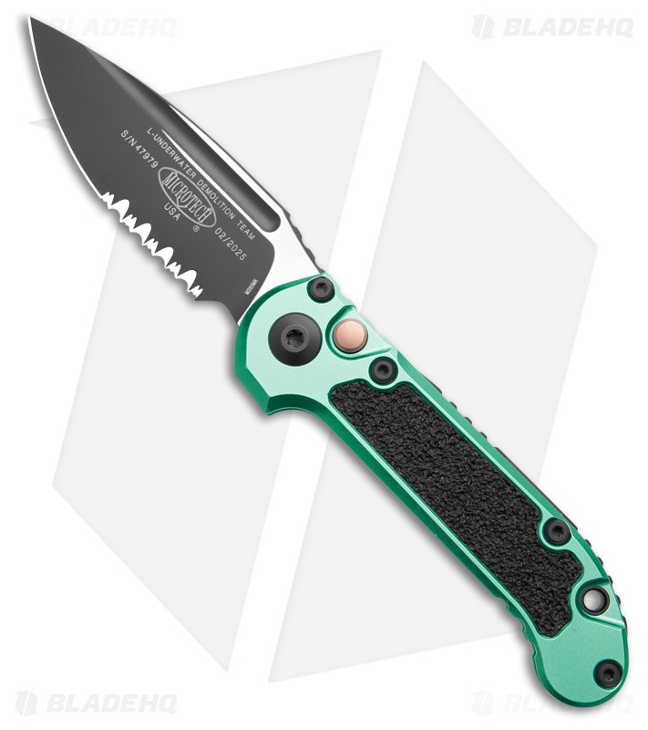 Microtech LUDT S/E Automatic Knife Turquoise Aluminum (3.5" Black Serr)