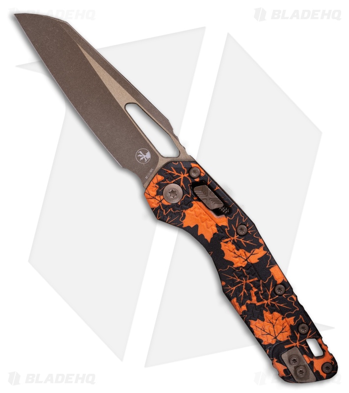 Microtech MSI Ram-Lok Knife Orange Leaves Tri-Grip Polymer (3.9" Bonze Apoc)